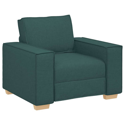 Soffa 3 pcs Mörkgrön 220 x 80 x 84 cm Linnenblandad tyg