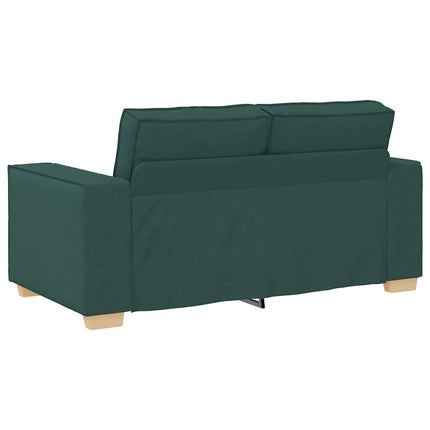 Soffa 3 pcs Mörkgrön 220 x 80 x 84 cm Linnenblandad tyg