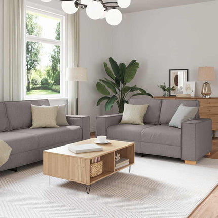 Soffa 3 pcs Taupe 220 x 80 x 84 cm Linnenblandad tyg