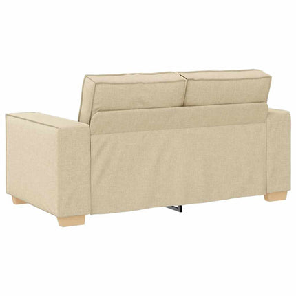 Soffa 3 pcs Kräm 220 x 80 x 84 cm Linnenblandad tyg