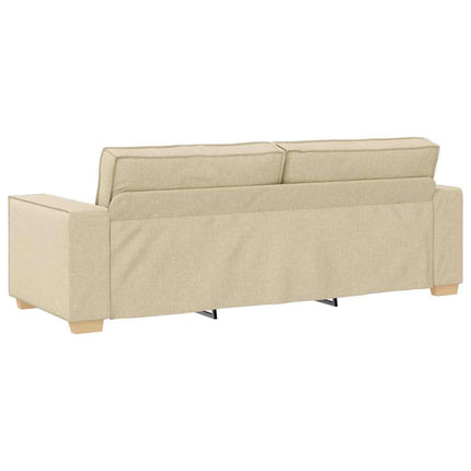 Soffa 3 pcs Kräm 220 x 80 x 84 cm Linnenblandad tyg