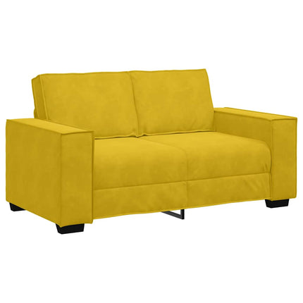 Soffgrupp med dynor 3 delar gul sammet