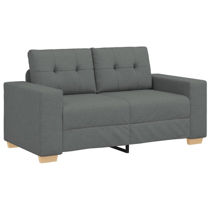 Soffa 3 pcs Mörkgrå 221 x 80 x 80 cm Linnenblandad tyg
