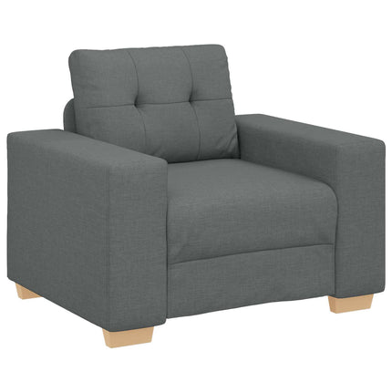 Soffa 3 pcs Mörkgrå 221 x 80 x 80 cm Linnenblandad tyg