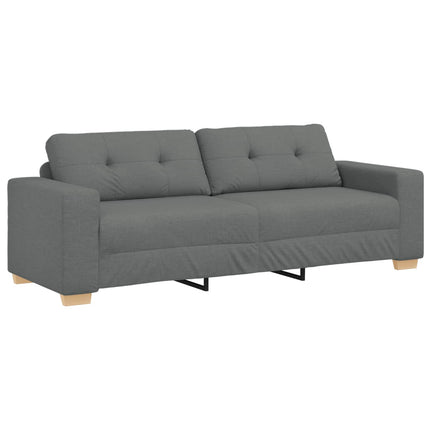 Soffa 3 pcs Mörkgrå 221 x 80 x 80 cm Linnenblandad tyg