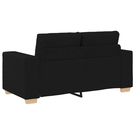 Soffa 3 pcs Svart 221 x 80 x 80 cm Linnenblandad tyg