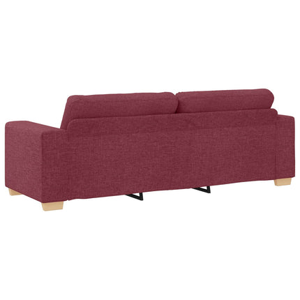 Soffa 3 pcs Vind Röd 221 x 80 x 80 cm Linnenblandad tyg