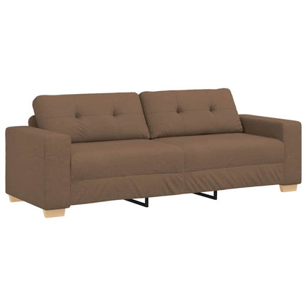 Soffa 3 st Brun Linnenblandad tyg