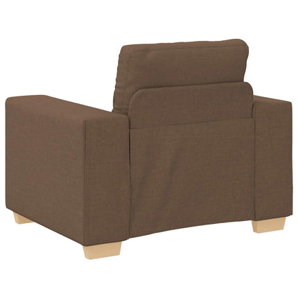 Soffa 3 pcs Brun 221 x 80 x 80 cm Linnenblandad tyg