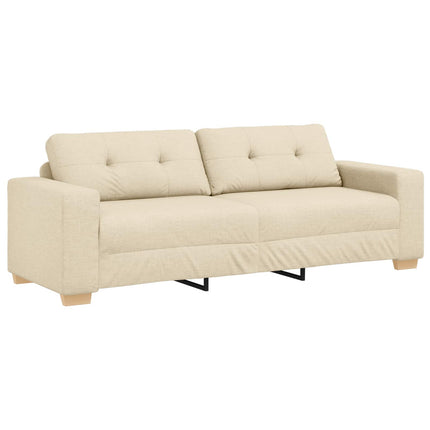 Soffa 3 pcs Kräm 221 x 80 x 80 cm Linnenblandad tyg