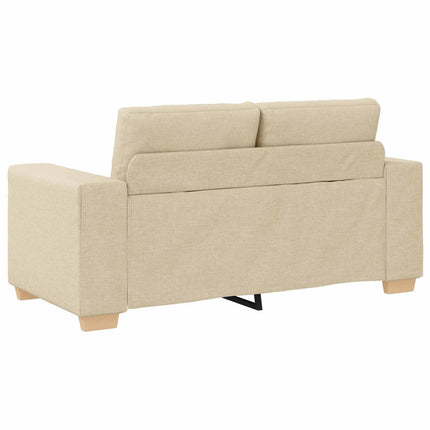 Soffa 3 pcs Kräm 221 x 80 x 80 cm Linnenblandad tyg
