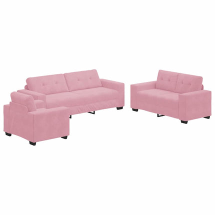 Soffset 3 pcs Rosa 221 x 80 x 80 cm Sammet