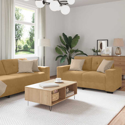 Soffset 3 pcs Brun 221 x 80 x 80 cm Sammet
