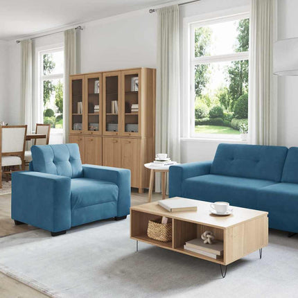 Soffset 3 pcs Blå 221 x 80 x 80 cm Sammet