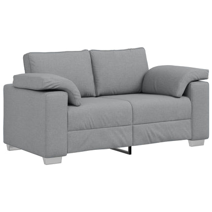 Soffa 3 pcs Ljusgrå 219 x 80 x 82 cm Linnenblandad tyg