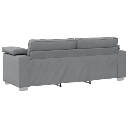 Soffa 3 pcs Ljusgrå 219 x 80 x 82 cm Linnenblandad tyg