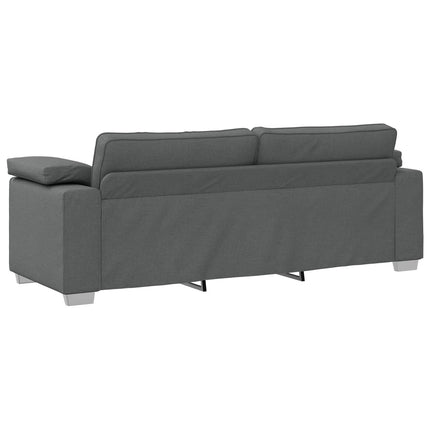 Soffa 3 pcs Mörkgrå 219 x 80 x 82 cm Linnenblandad tyg