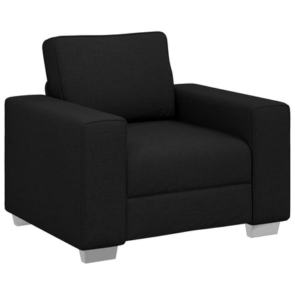 Soffa 3 pcs Svart 219 x 80 x 82 cm Linnenblandad tyg