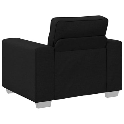 Soffa 3 pcs Svart 219 x 80 x 82 cm Linnenblandad tyg