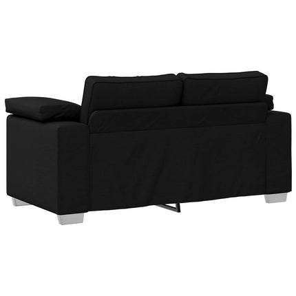 Soffa 3 pcs Svart 219 x 80 x 82 cm Linnenblandad tyg