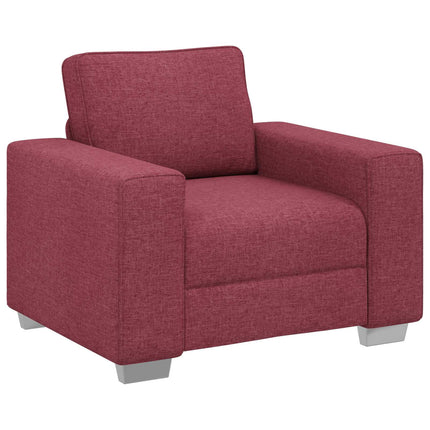 Soffa 3 pcs Vind Röd 219 x 80 x 82 cm Linnenblandad tyg