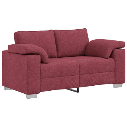 Soffa 3 pcs Vind Röd 219 x 80 x 82 cm Linnenblandad tyg