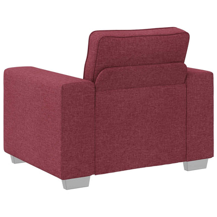 Soffa 3 pcs Vind Röd 219 x 80 x 82 cm Linnenblandad tyg