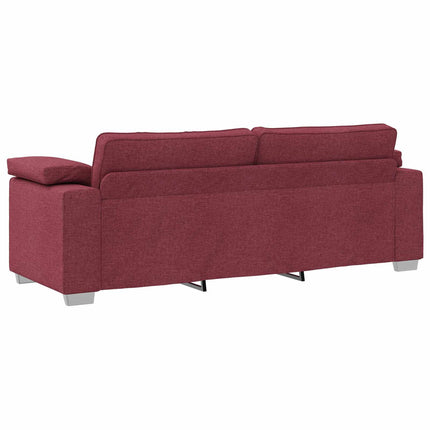 Soffa 3 pcs Vind Röd 219 x 80 x 82 cm Linnenblandad tyg