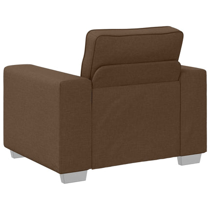 Soffa 3 pcs Brun 219 x 80 x 82 cm Linnenblandad tyg