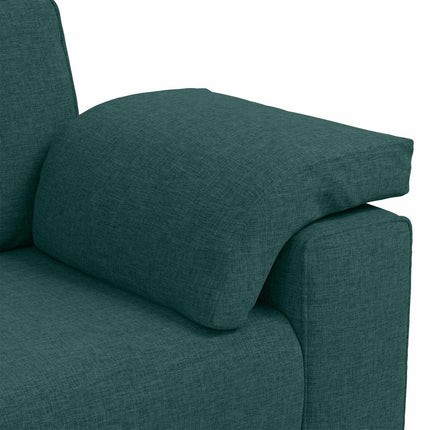 Soffa 3 pcs Mörkgrön 219 x 80 x 82 cm Linnenblandad tyg