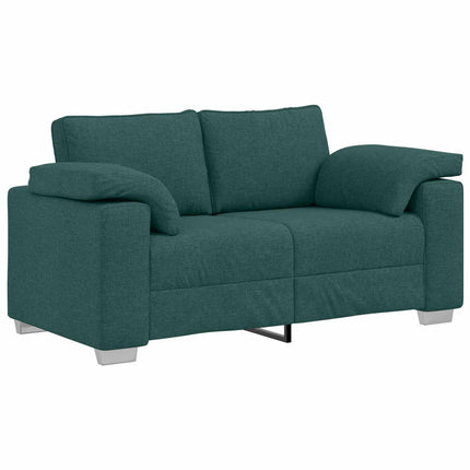 Soffa 3 st Mörkgrön Linnenblandad tyg