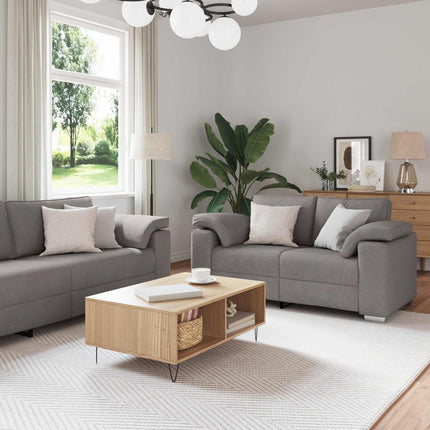 Soffa 3 pcs Taupe 219 x 80 x 82 cm Linnenblandad tyg