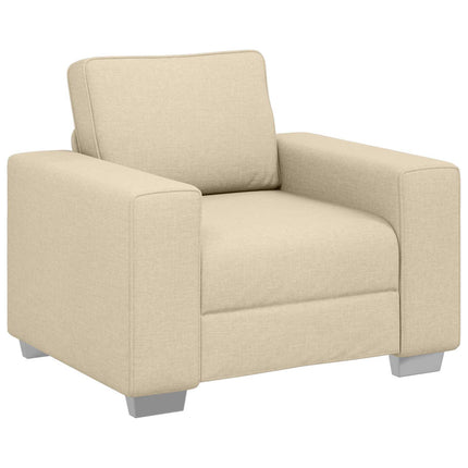 Soffa 3 pcs Kräm 219 x 80 x 82 cm Linnenblandad tyg