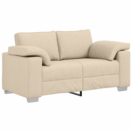 Soffa 3 pcs Kräm 219 x 80 x 82 cm Linnenblandad tyg