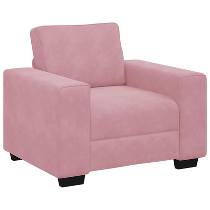 Soffgrupp med dynor 3 delar rosa sammet