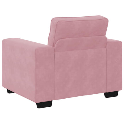 Soffgrupp med dynor 3 delar rosa sammet