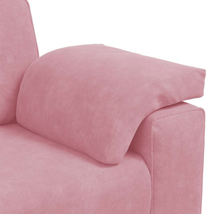 Soffgrupp med dynor 3 delar rosa sammet