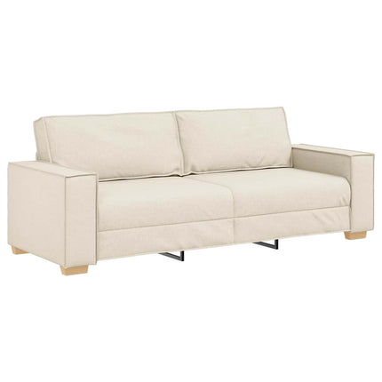 Soffa 2 pcs Beige 220 x 80 x 84 cm Linnenblandad tyg