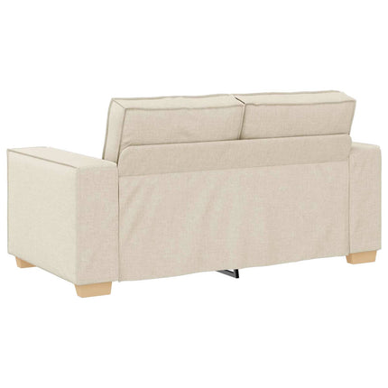 Soffa 2 pcs Beige 220 x 80 x 84 cm Linnenblandad tyg