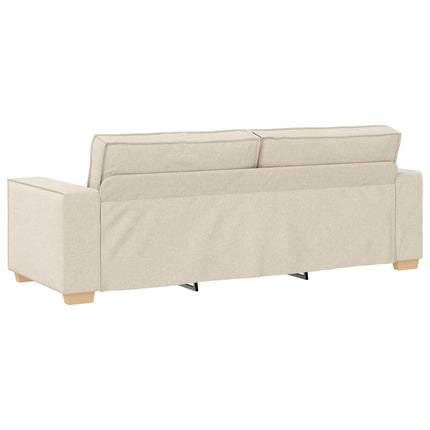 Soffa 2 pcs Beige 220 x 80 x 84 cm Linnenblandad tyg