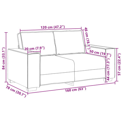 Soffa 2 pcs Beige 220 x 80 x 84 cm Linnenblandad tyg