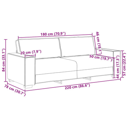 Soffa 2 pcs Beige 220 x 80 x 84 cm Linnenblandad tyg