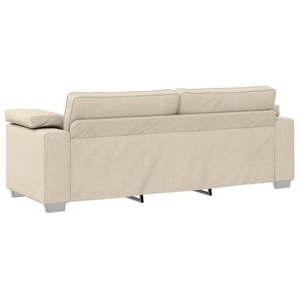 Soffa 2 pcs Beige 219 x 80 x 82 cm Linnenblandad tyg