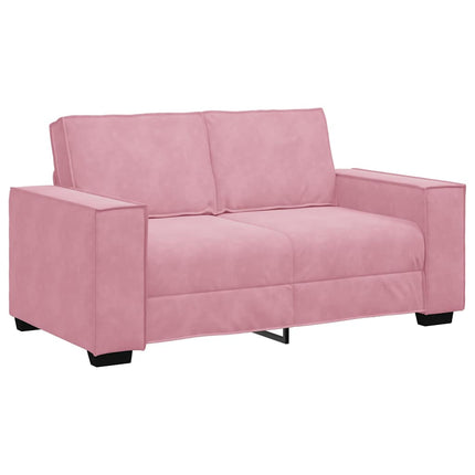 Soffgrupp med dynor 2 delar rosa sammet