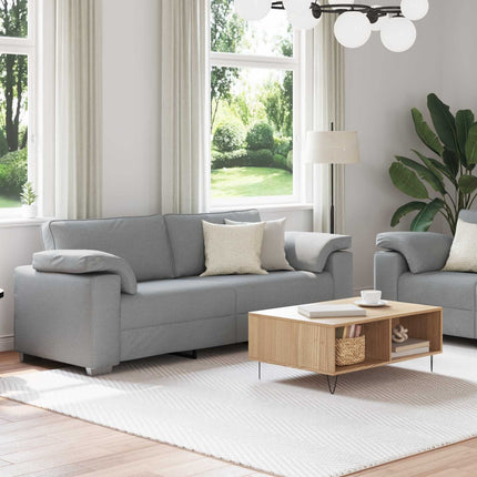 Soffa 2 pcs Ljusgrå 219 x 80 x 82 cm tyg