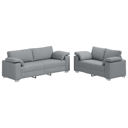Soffa 2 pcs Ljusgrå 219 x 80 x 82 cm tyg