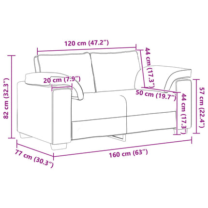 Soffa 2 pcs Ljusgrå 219 x 80 x 82 cm tyg