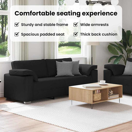 Soffa 2 st Svart tyg