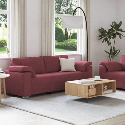 Soffa 2 pcs Vinröd 219 x 80 x 82 cm tyg