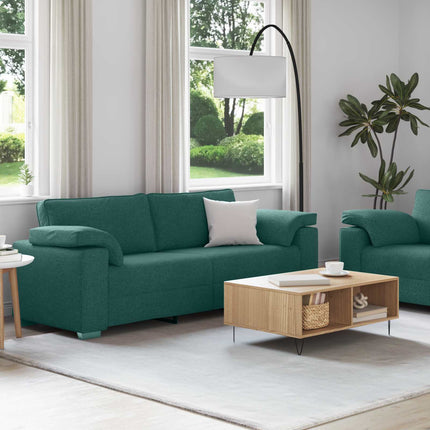 Soffa 2 pcs Mörkgrön 219 x 80 x 82 cm tyg